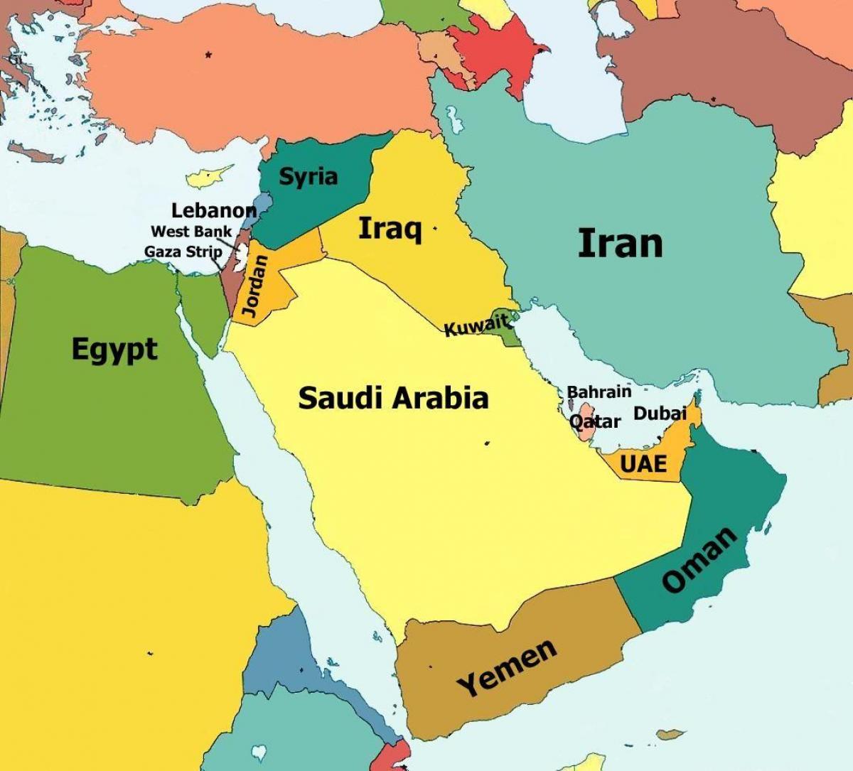 harta e Bahrain dhe vendet fqinje