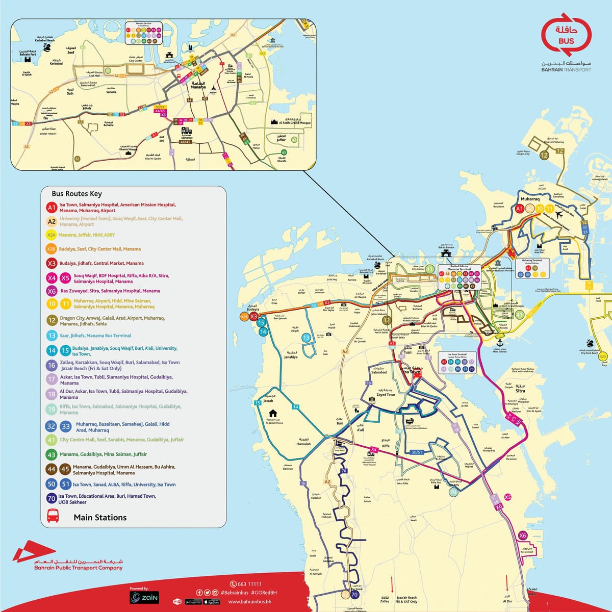 harta e Bahrain autobus