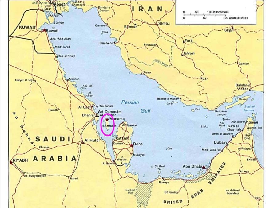 harta e ishull të Bahrain