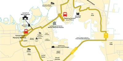 Harta e Bahrain driving school rrugor